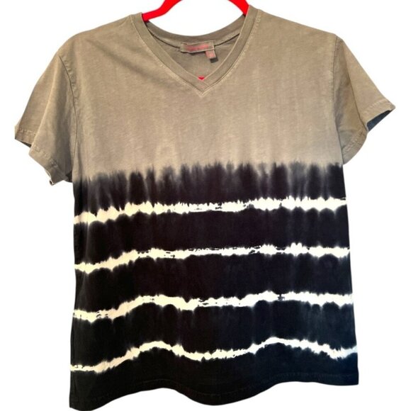 Fresh Produce Women's Gray Blue Tie Dyed Print V- Neck T Shirt Size Small - Picture 1 of 3